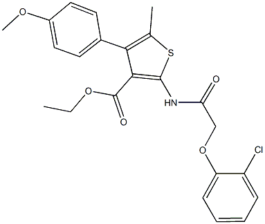 ethyl 2-{[(2-chlorophenoxy)acetyl]amino}-4-(4-methoxyphenyl)-5-methylthiophene-3-carboxylate Struktur