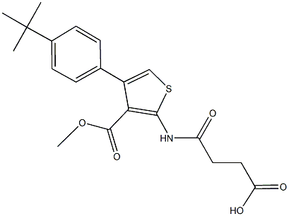 4-{[4-(4-tert-butylphenyl)-3-(methoxycarbonyl)thien-2-yl]amino}-4-oxobutanoic acid Struktur