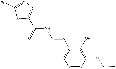 5-bromo-N'-(3-ethoxy-2-hydroxybenzylidene)-2-thiophenecarbohydrazide Struktur