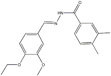 N'-(4-ethoxy-3-methoxybenzylidene)-3,4-dimethylbenzohydrazide Struktur