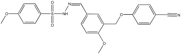 N'-{3-[(4-cyanophenoxy)methyl]-4-methoxybenzylidene}-4-methoxybenzenesulfonohydrazide Struktur