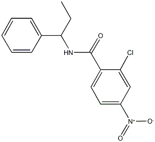 2-chloro-4-nitro-N-(1-phenylpropyl)benzamide Struktur