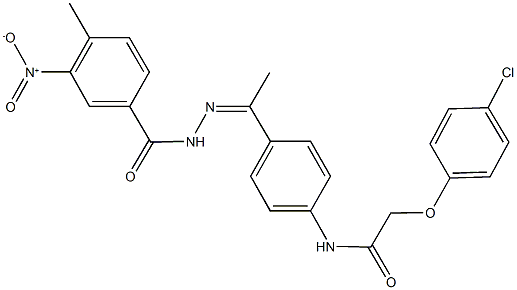 2-(4-chlorophenoxy)-N-[4-(N-{3-nitro-4-methylbenzoyl}ethanehydrazonoyl)phenyl]acetamide Struktur