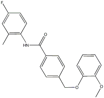 N-(4-fluoro-2-methylphenyl)-4-[(2-methoxyphenoxy)methyl]benzamide Struktur