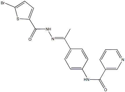 N-(4-{N-[(5-bromo-2-thienyl)carbonyl]ethanehydrazonoyl}phenyl)nicotinamide Struktur