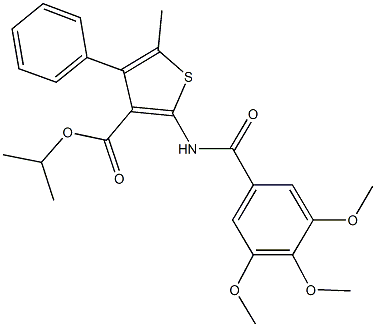 isopropyl 5-methyl-4-phenyl-2-[(3,4,5-trimethoxybenzoyl)amino]-3-thiophenecarboxylate Struktur