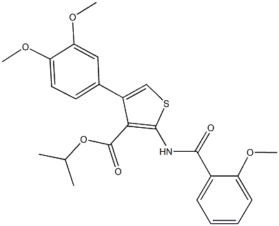 isopropyl 4-(3,4-dimethoxyphenyl)-2-[(2-methoxybenzoyl)amino]-3-thiophenecarboxylate Structure