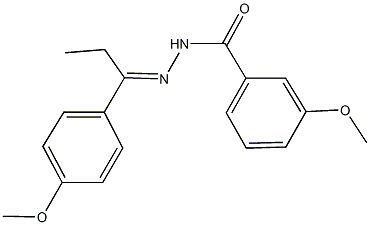 3-methoxy-N'-[1-(4-methoxyphenyl)propylidene]benzohydrazide Struktur