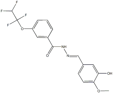 N'-(3-hydroxy-4-methoxybenzylidene)-3-(1,1,2,2-tetrafluoroethoxy)benzohydrazide Struktur