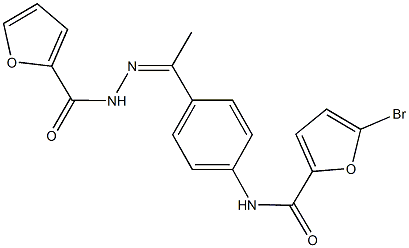 5-bromo-N-{4-[N-(2-furoyl)ethanehydrazonoyl]phenyl}-2-furamide Struktur