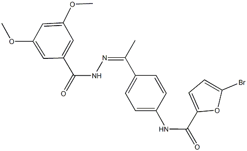 5-bromo-N-{4-[N-(3,5-dimethoxybenzoyl)ethanehydrazonoyl]phenyl}-2-furamide Struktur