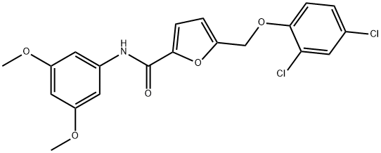 5-[(2,4-dichlorophenoxy)methyl]-N-(3,5-dimethoxyphenyl)-2-furamide Struktur