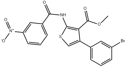 methyl 4-(3-bromophenyl)-2-({3-nitrobenzoyl}amino)thiophene-3-carboxylate Struktur