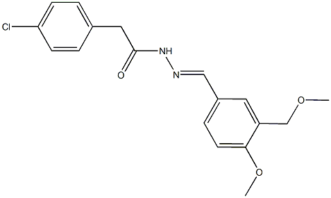 2-(4-chlorophenyl)-N'-[4-methoxy-3-(methoxymethyl)benzylidene]acetohydrazide Struktur