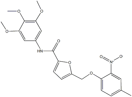 5-({2-nitro-4-methylphenoxy}methyl)-N-(3,4,5-trimethoxyphenyl)-2-furamide Struktur