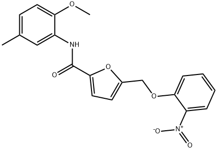 5-({2-nitrophenoxy}methyl)-N-(2-methoxy-5-methylphenyl)-2-furamide Struktur