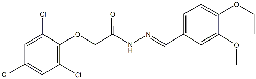 N'-(4-ethoxy-3-methoxybenzylidene)-2-(2,4,6-trichlorophenoxy)acetohydrazide Struktur