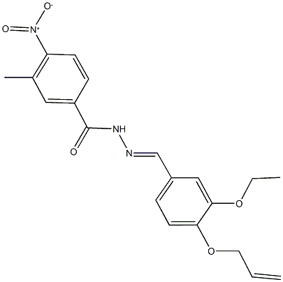 N'-[4-(allyloxy)-3-ethoxybenzylidene]-4-nitro-3-methylbenzohydrazide Struktur