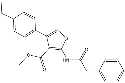 methyl 4-(4-ethylphenyl)-2-[(phenylacetyl)amino]-3-thiophenecarboxylate Struktur