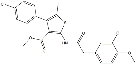 methyl 4-(4-chlorophenyl)-2-{[(3,4-dimethoxyphenyl)acetyl]amino}-5-methylthiophene-3-carboxylate Struktur