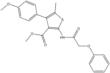 methyl 4-(4-methoxyphenyl)-5-methyl-2-[(phenoxyacetyl)amino]thiophene-3-carboxylate Struktur