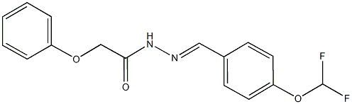 N'-[4-(difluoromethoxy)benzylidene]-2-phenoxyacetohydrazide Struktur