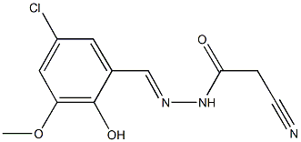 N'-(5-chloro-2-hydroxy-3-methoxybenzylidene)-2-cyanoacetohydrazide Struktur