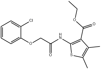 ethyl 2-{[(2-chlorophenoxy)acetyl]amino}-4,5-dimethylthiophene-3-carboxylate Struktur