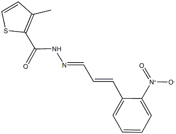 N'-(3-{2-nitrophenyl}-2-propenylidene)-3-methyl-2-thiophenecarbohydrazide Struktur