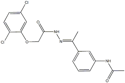 N-(3-{N-[(2,5-dichlorophenoxy)acetyl]ethanehydrazonoyl}phenyl)acetamide Struktur