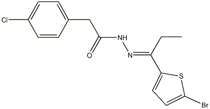 N'-[1-(5-bromo-2-thienyl)propylidene]-2-(4-chlorophenyl)acetohydrazide Struktur