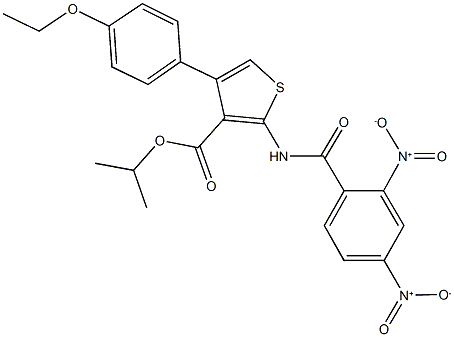 isopropyl 2-({2,4-bisnitrobenzoyl}amino)-4-(4-ethoxyphenyl)thiophene-3-carboxylate Struktur