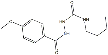 N-butyl-2-(4-methoxybenzoyl)hydrazinecarboxamide Struktur