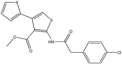 methyl 2-{[(4-chlorophenyl)acetyl]amino}-4,2'-bithiophene-3-carboxylate Struktur