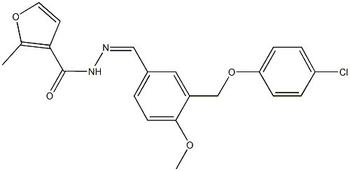 N'-{3-[(4-chlorophenoxy)methyl]-4-methoxybenzylidene}-2-methyl-3-furohydrazide Struktur