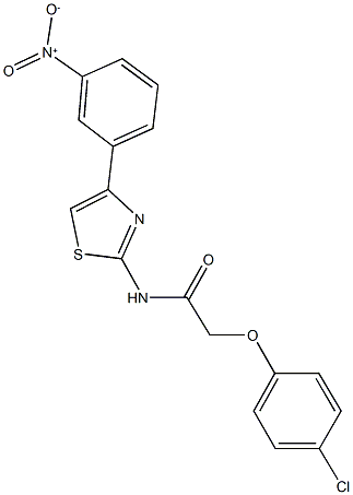 2-(4-chlorophenoxy)-N-(4-{3-nitrophenyl}-1,3-thiazol-2-yl)acetamide Struktur