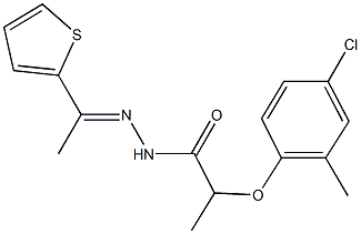 2-(4-chloro-2-methylphenoxy)-N'-[1-(2-thienyl)ethylidene]propanohydrazide Struktur