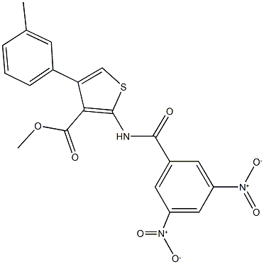 methyl 2-({3,5-bisnitrobenzoyl}amino)-4-(3-methylphenyl)thiophene-3-carboxylate Struktur