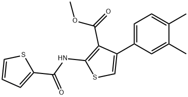 methyl 4-(3,4-dimethylphenyl)-2-[(thien-2-ylcarbonyl)amino]thiophene-3-carboxylate Struktur