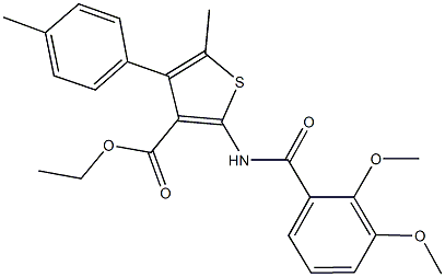 ethyl 2-[(2,3-dimethoxybenzoyl)amino]-5-methyl-4-(4-methylphenyl)-3-thiophenecarboxylate Struktur