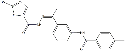 N-{3-[N-(5-bromo-2-furoyl)ethanehydrazonoyl]phenyl}-4-methylbenzamide Struktur