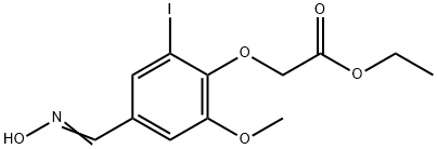 ethyl {4-[(hydroxyimino)methyl]-2-iodo-6-methoxyphenoxy}acetate Struktur