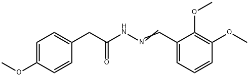 N'-(2,3-dimethoxybenzylidene)-2-(4-methoxyphenyl)acetohydrazide Struktur