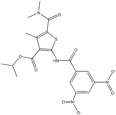 isopropyl 2-({3,5-bisnitrobenzoyl}amino)-5-[(dimethylamino)carbonyl]-4-methylthiophene-3-carboxylate Struktur