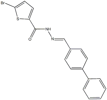 N'-([1,1'-biphenyl]-4-ylmethylene)-5-bromo-2-thiophenecarbohydrazide Struktur