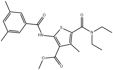 methyl 5-[(diethylamino)carbonyl]-2-[(3,5-dimethylbenzoyl)amino]-4-methyl-3-thiophenecarboxylate Struktur