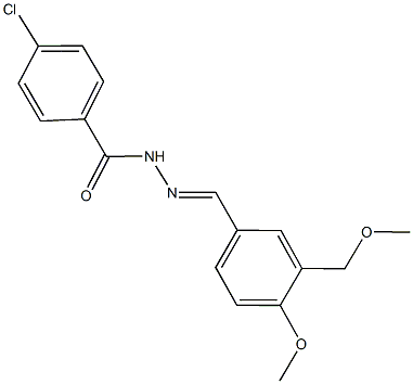 4-chloro-N'-[4-methoxy-3-(methoxymethyl)benzylidene]benzohydrazide Struktur