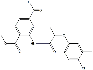 dimethyl 2-{[2-(4-chloro-3-methylphenoxy)propanoyl]amino}terephthalate Struktur