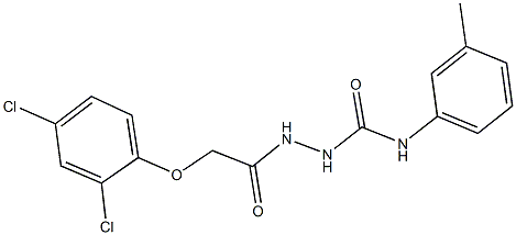 2-[(2,4-dichlorophenoxy)acetyl]-N-(3-methylphenyl)hydrazinecarboxamide Struktur