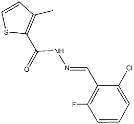 N'-(2-chloro-6-fluorobenzylidene)-3-methyl-2-thiophenecarbohydrazide Struktur